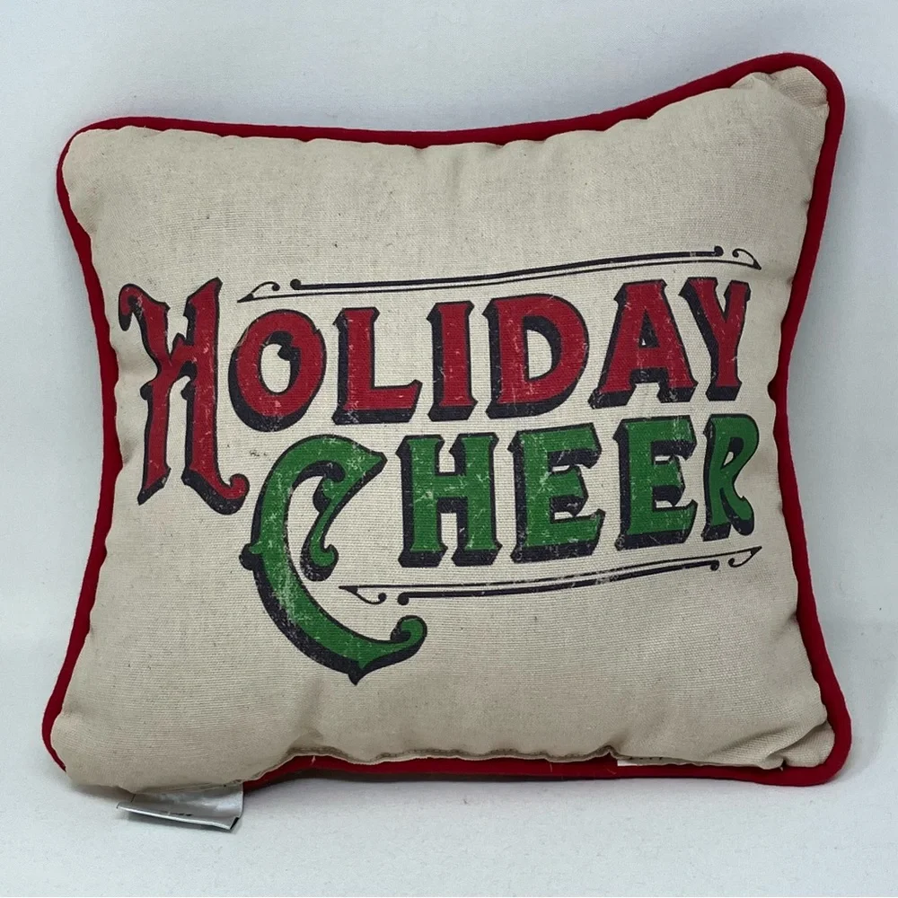 Disney Parks Festive Pillow with Minnie and Mickey Mouse Kissing on Ice Skates